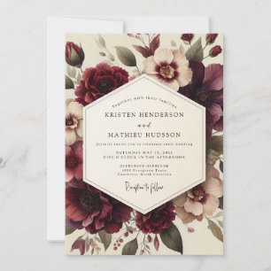 Invitation Mariage Anémone de Bourgogne de Grande Année