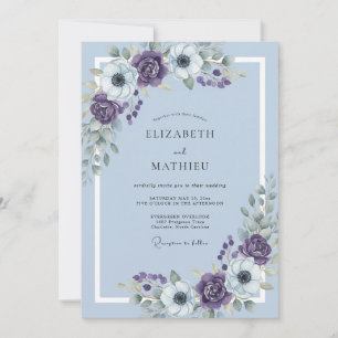 Invitation Mariage Anémone de Ciel Améthyste