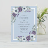 Invitation Mariage Anémone de Ciel Améthyste (Debout devant)