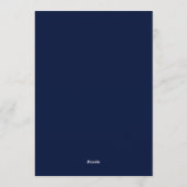 Invitation Mariage Anémone dorée Navy (Dos)