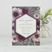 Invitation Mariage Anémone Dramatique prune (Debout devant)