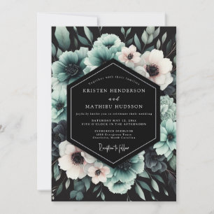 Invitation Mariage Anémone Dramatique Sarcelle