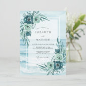 Invitation Mariage Anémone Ecume de Mer (Debout devant)