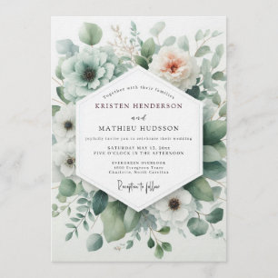 Invitation Mariage Anémone Ethéré Sage
