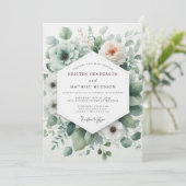 Invitation Mariage Anémone Ethéré Sage (Debout devant)