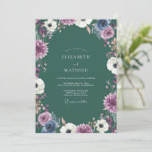 Invitation Mariage Anémone Forêt Sombre (Debout devant)