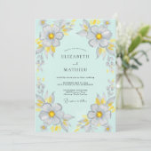 Invitation Mariage Anémone Gris Mousse de Mer (Debout devant)