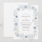 Invitation Mariage Anémone Gris Poudre (Devant / Derrière)