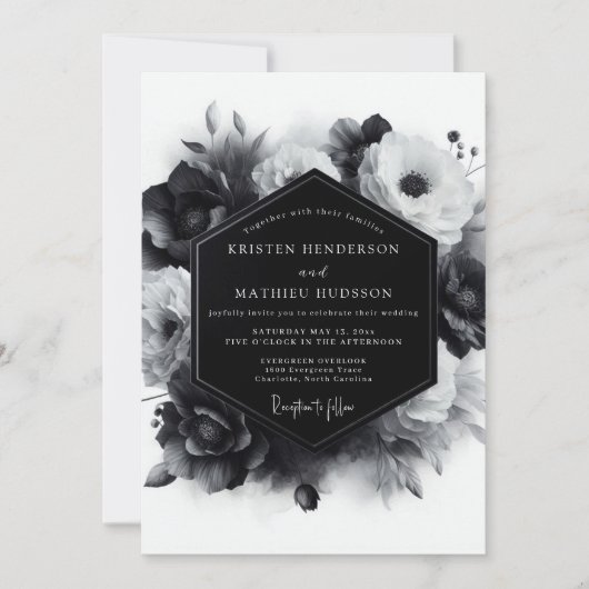 Invitation Mariage Anémone Grise et Maussade (Devant)