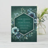 Invitation Mariage Anémone Hazy Viridian (Debout devant)