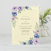 Invitation Mariage Anémone Lavande Beurre (Debout devant)