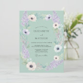 Invitation Mariage Anémone Lilas Mousse (Debout devant)