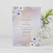 Invitation Mariage Anémone Lilas Pervenche (Debout devant)