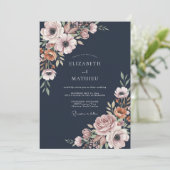 Invitation Mariage Anémone Mauve de Minuit (Debout devant)