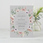Invitation Mariage Anémone Mauve Rosé (Debout devant)