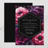 Invitation Mariage Anémone Opulente Orchidée (Devant / Derrière)