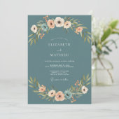 Invitation Mariage Anémone Péché Ardoise (Debout devant)