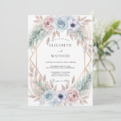 Invitation Mariage Anémone Pervenche Pâle (Debout devant)