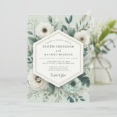 Invitation Mariage Anémone Poétique Sauge (Debout devant)