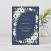 Invitation Mariage Anémone Poudre de Minuit (Debout devant)