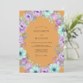 Invitation Mariage Anémone Pourpre Ocre (Debout devant)