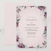 Invitation Mariage Anémone Rouge Foncé (Devant / Derrière)