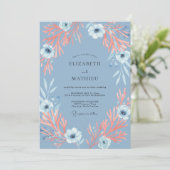 Invitation Mariage Anémone Rouille Bleuet (Debout devant)