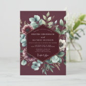 Invitation Mariage Anémone Sage de Bourgogne (Debout devant)
