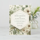Invitation Mariage Anémone Serein Sage (Debout devant)