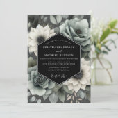 Invitation Mariage Anémone Slate Painterly (Debout devant)