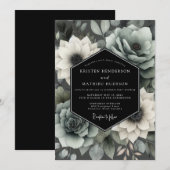 Invitation Mariage Anémone Slate Painterly (Devant / Derrière)