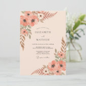 Invitation Mariage Anémone Terracotta (Debout devant)
