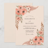 Invitation Mariage Anémone Terracotta (Devant / Derrière)