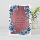 Invitation Mariage Anémone Terre Cuite Ardoise (Debout devant)