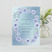 Invitation Mariage Anémone Violette Bleuet (Debout devant)