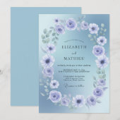 Invitation Mariage Anémone Violette Bleuet (Devant / Derrière)
