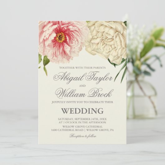 Invitation Mariage anglais Blooms (Debout devant)