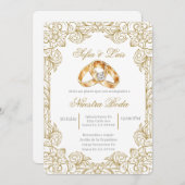 Invitation Mariage anneau Mariage espagnol (Devant / Derrière)