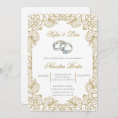 Invitation Mariage anneau Mariage espagnol (Devant / Derrière)