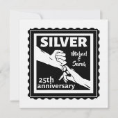 Invitation Mariage anniversaire 25 ans argent (Devant)