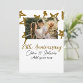 Invitation Mariage Anniversaire ajouter nom année image or ét (Debout devant)