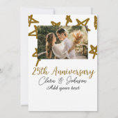 Invitation Mariage Anniversaire ajouter nom année image or ét (Dos)
