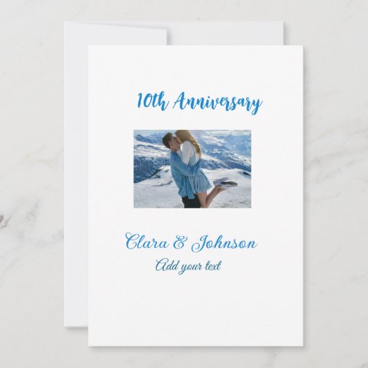 Invitation Mariage Anniversaire ajouter nom année image texte (Devant)