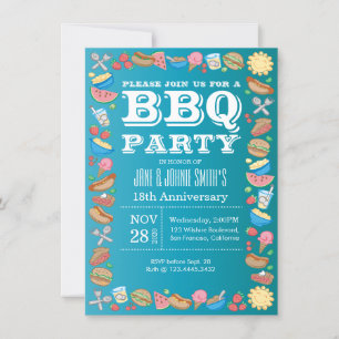 Invitation Mariage Anniversaire BBQ Fête d'anniversaire Barbe