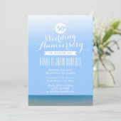 Invitation Mariage Anniversaire Brise de Plage Ciel Bleu (Debout devant)