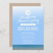 Invitation Mariage Anniversaire Brise de Plage Ciel Bleu (Devant / Derrière)