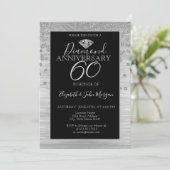 Invitation Mariage Anniversaire Chic Diamants Argent (Debout devant)
