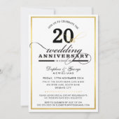 Invitation MARIAGE ANNIVERSAIRE classe année élégante or noir (Devant)