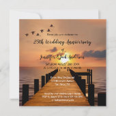 Invitation Mariage Anniversaire de coucher de soleil côtier n (Devant)