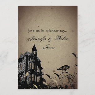 Invitation Mariage Anniversaire de Maison Gothique Vintage